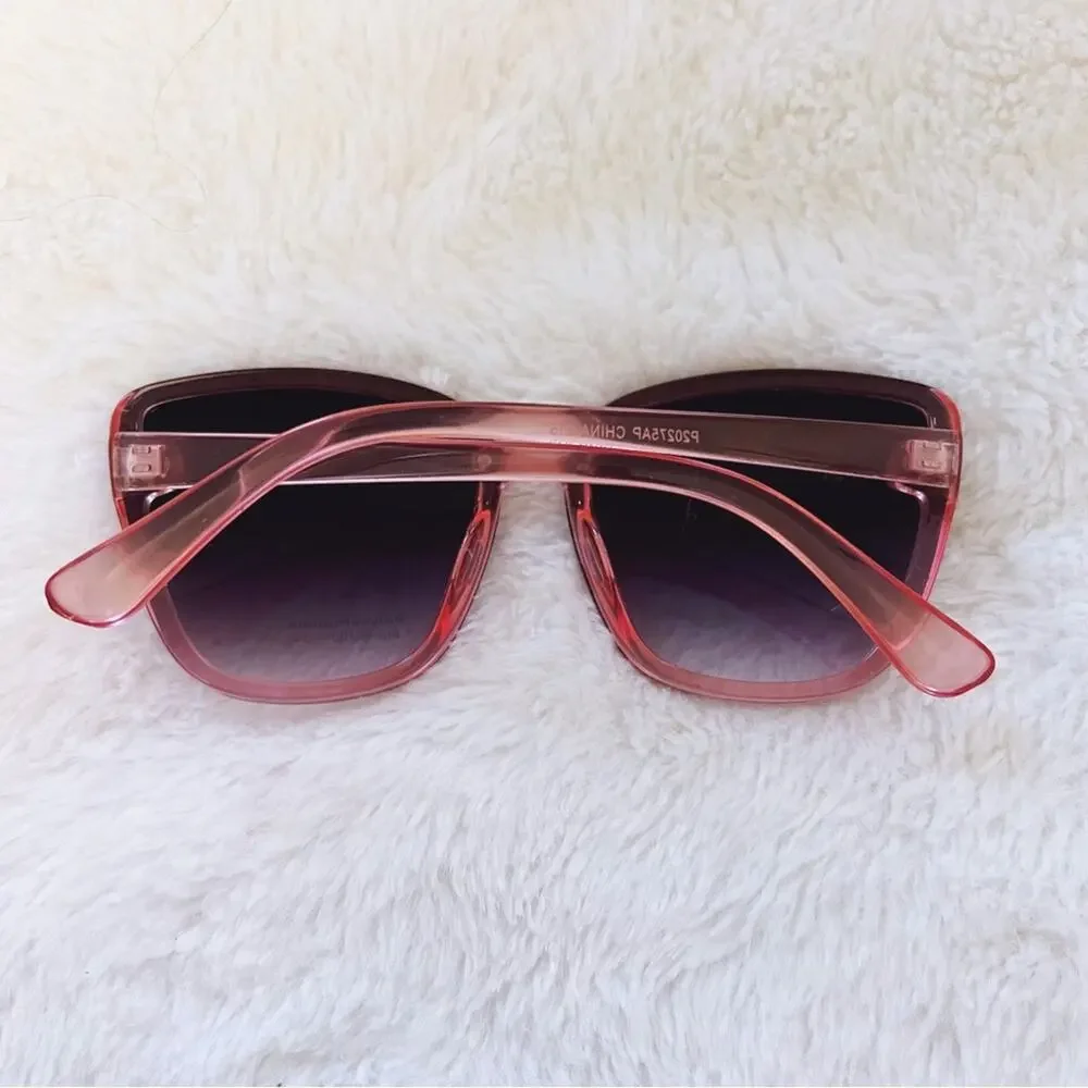 Giselle Black & Pink Oversized Cat Eye Sunglasses